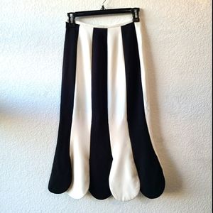 Victoria Beckham Black and White Pencil Skirt